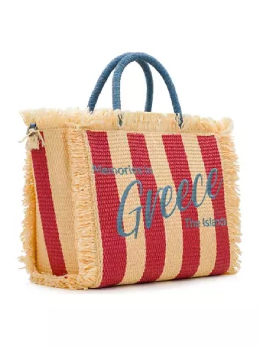 Patricia Nash Memories of Greece Straw Tote Bag